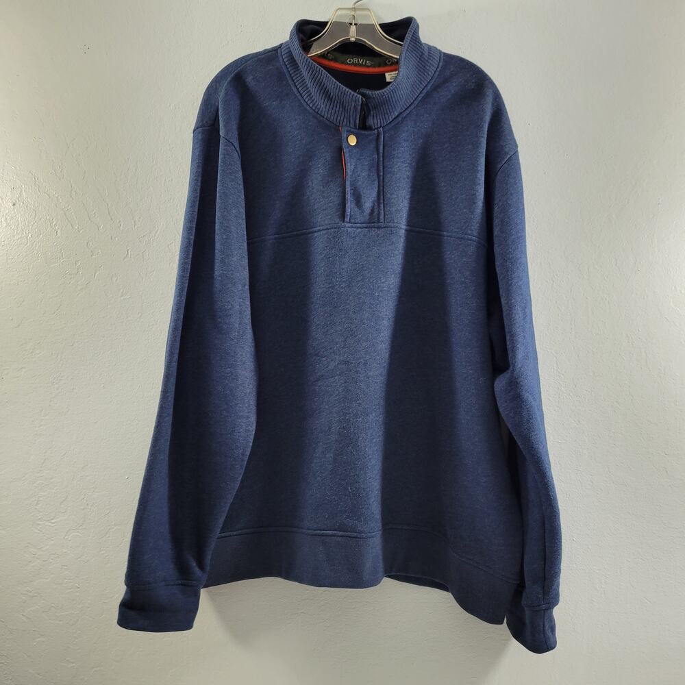 Orvis Blue 1/4 Zip Men's Pullover Long Sleeve Top Pullover Size 2XL 1823-0106